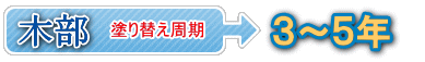 木部 塗り替え周期 3~5年