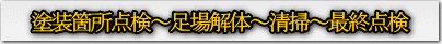塗装箇所点検~足場解体~清掃~最終点検